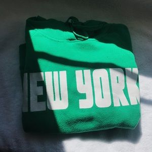 bright green ‘new york’ hoodie